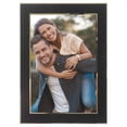 thumbnail image 1 of Unique Bargains Modern Picture Frame Brushed Aluminum Metal Photo Frame Black 5x7, 1 of 6