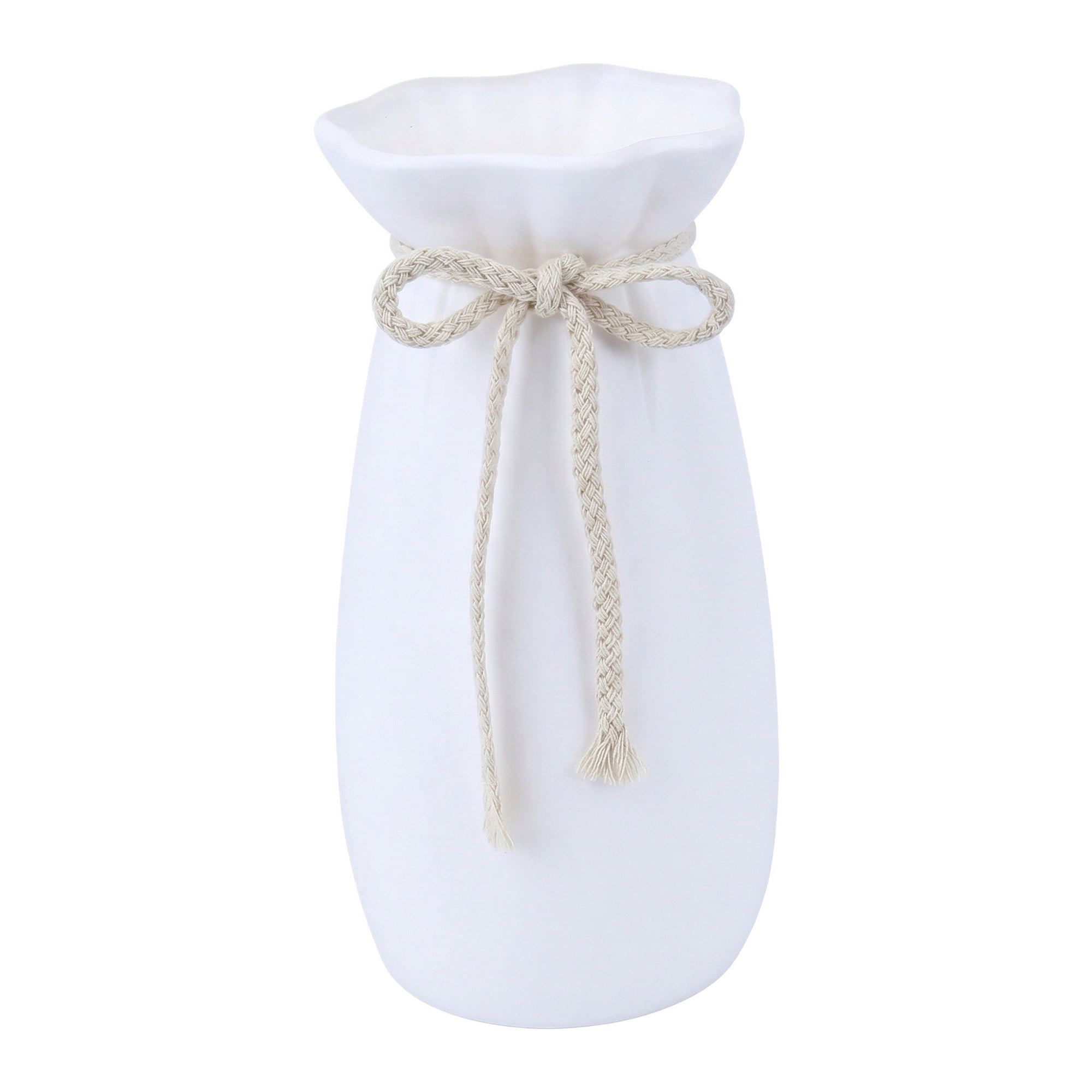 Unique Bargains Modern Plastic Unbreakable Decorative Flower Vase White 4.9" x 4.9" x 9.6"