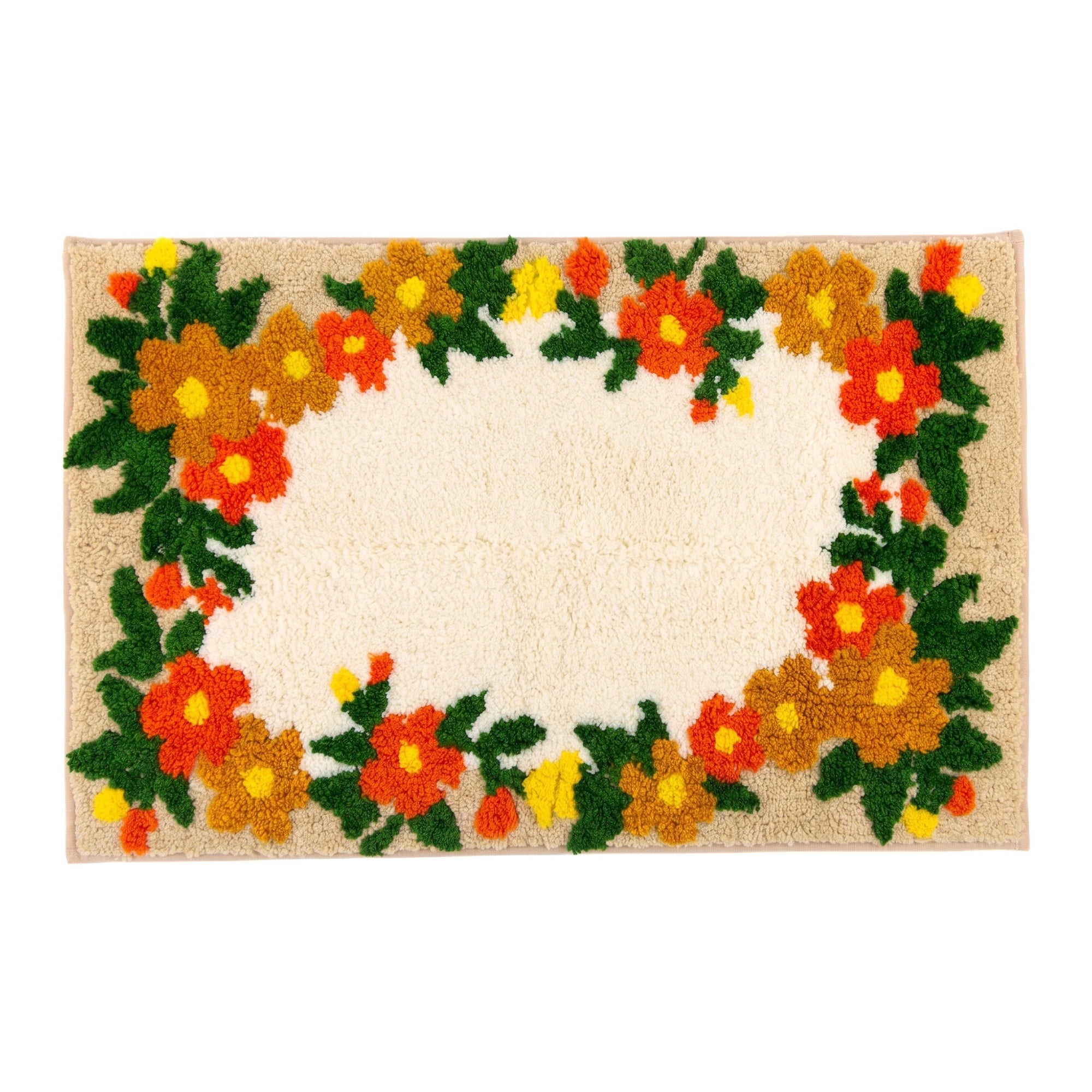 Unique Bargains Modern Printed Soft Absorbent Shaggy Bath Mat Non Slip Khaki 32" x 20"