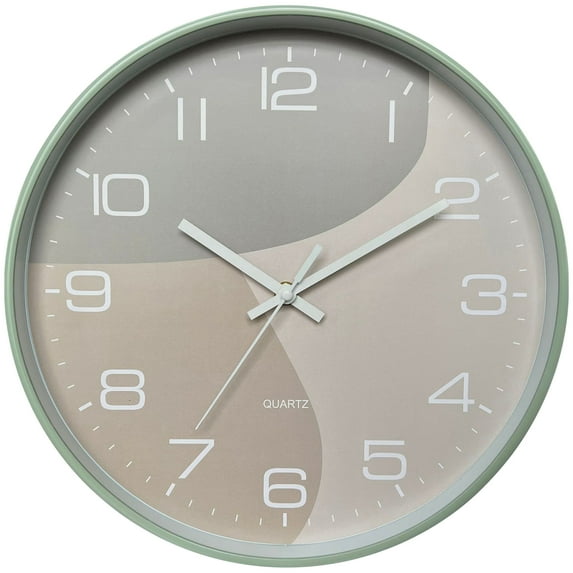 Unique Bargains Modern Silent Non Ticking Battery Operated Wall Clock Green