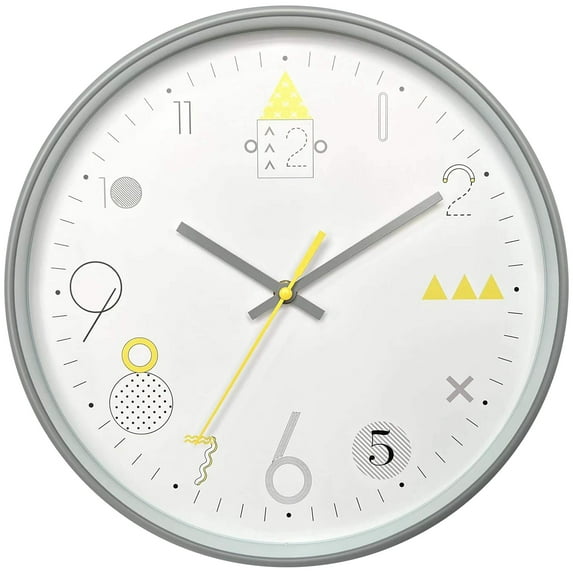 Unique Bargains Modern Silent Non Ticking Battery Operated Wall Clock Grey