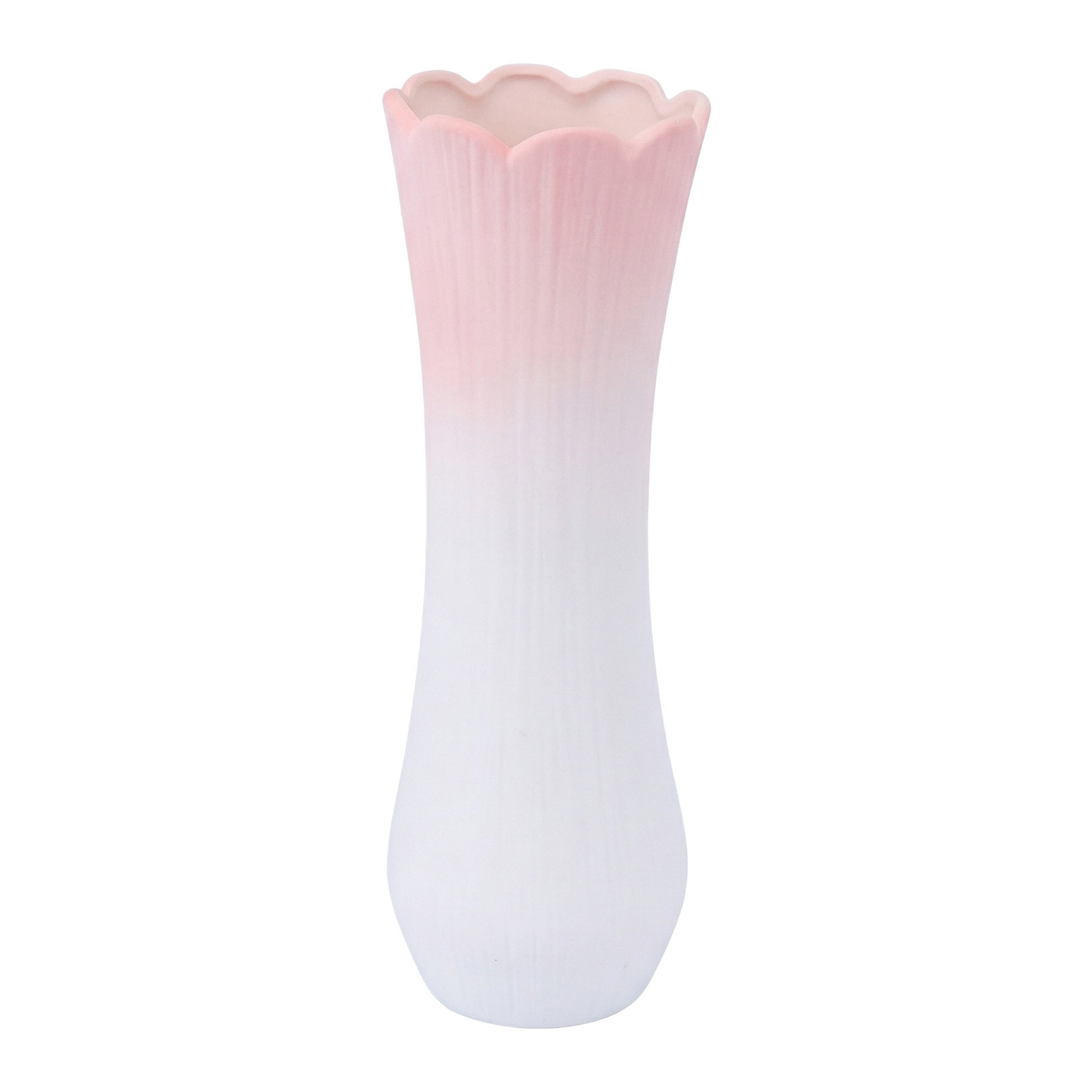 Unique Bargains Modern Tall Ceramic Vase for Decorative Pink 2.2"L x 2.2"W x 9.4"H