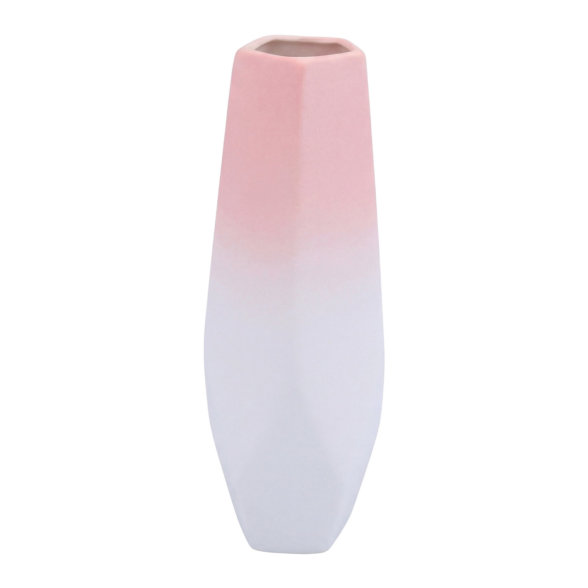 Unique Bargains Modern Tall Ceramic Vase for Decorative Pink 2.2"L x 2.2"W x 9.8"H