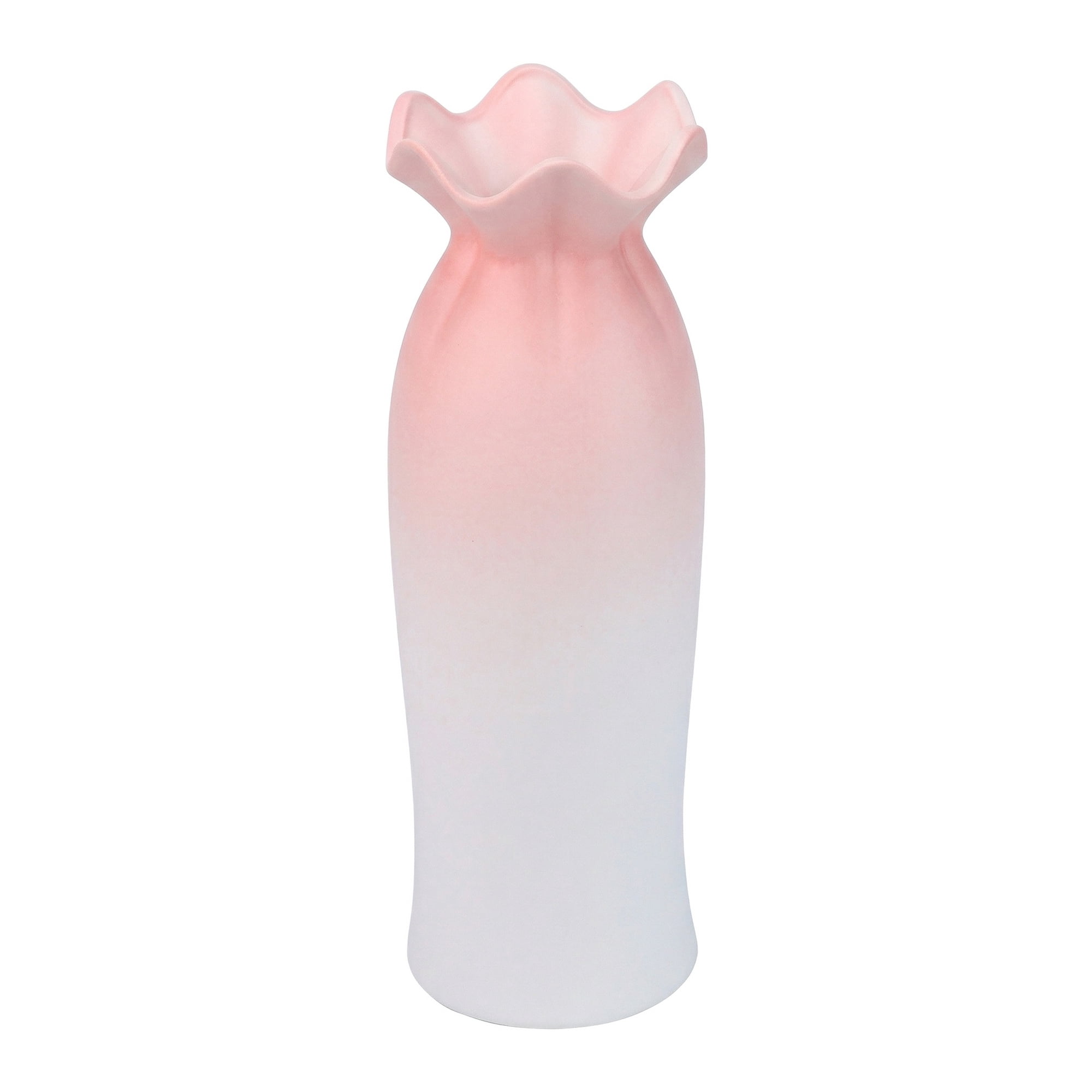 Unique Bargains Modern Tall Ceramic Vase for Decorative Pink 3.1"L x 3.1"W x 9.6"H