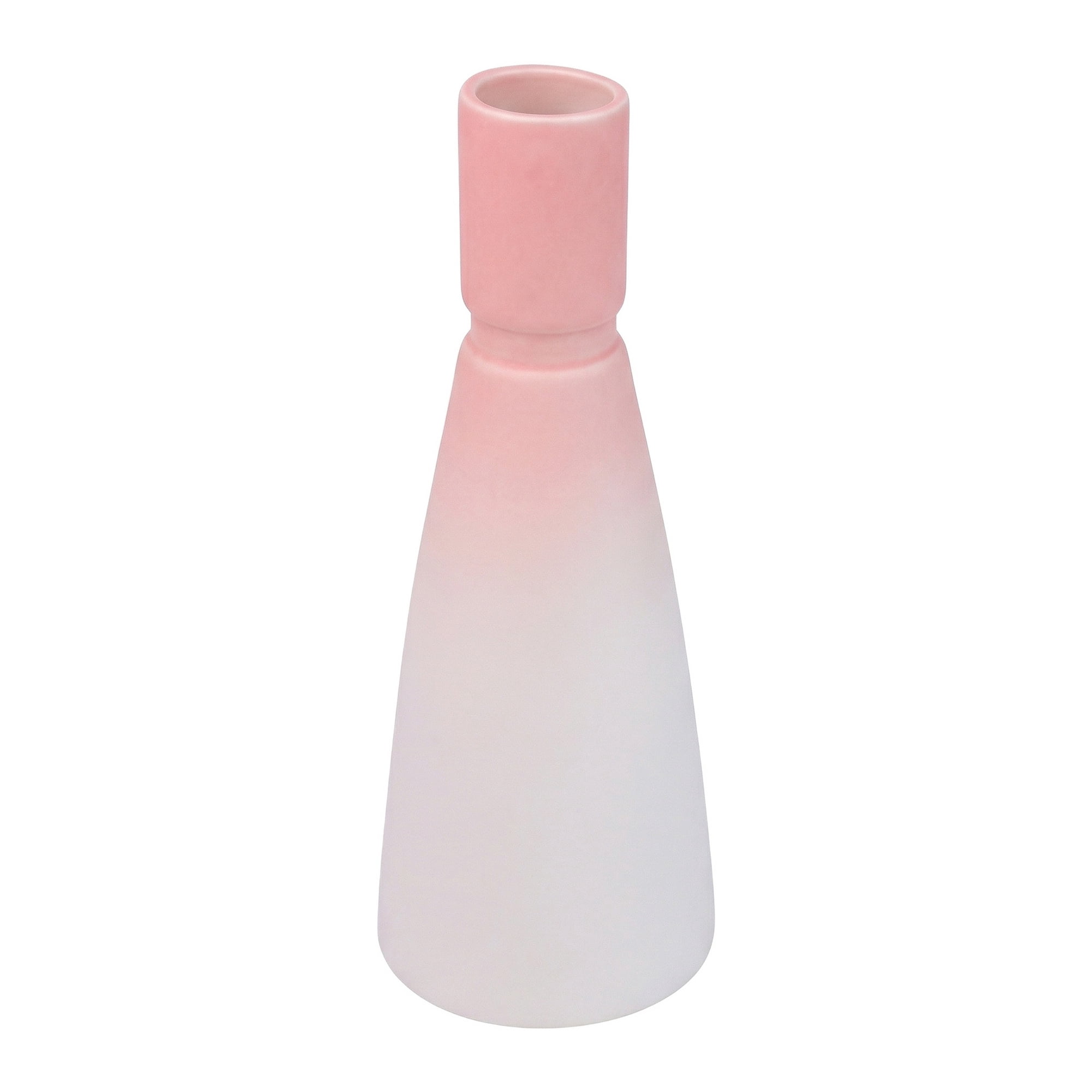 Unique Bargains Modern Tall Ceramic Vase for Decorative Pink 3.5"L x 3.5"W x 9.4"H