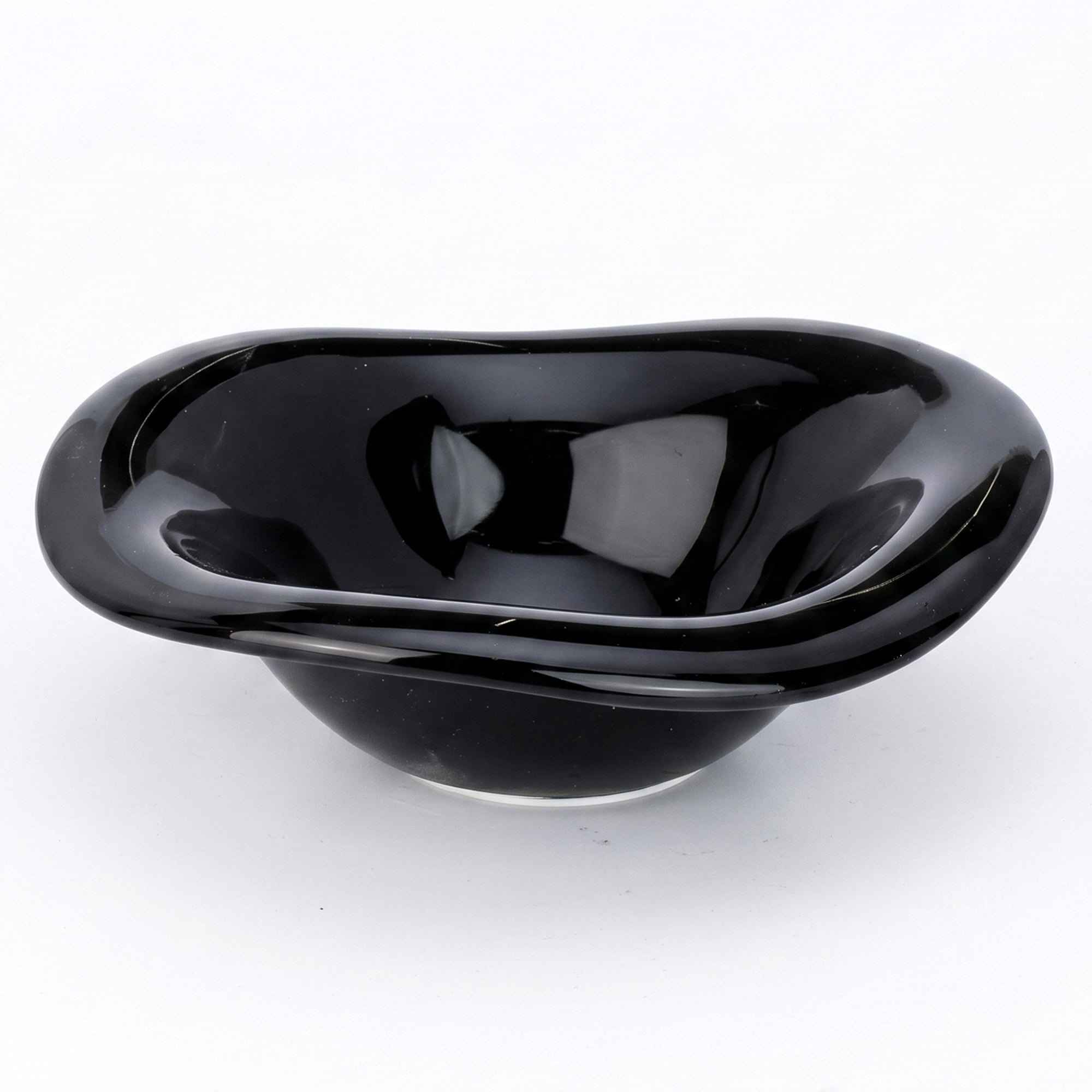 Unique Bargains Modern Wavy Ceramic Scalloped Trinket Tray Bowl Black 6.3" x 6.3" x 2"