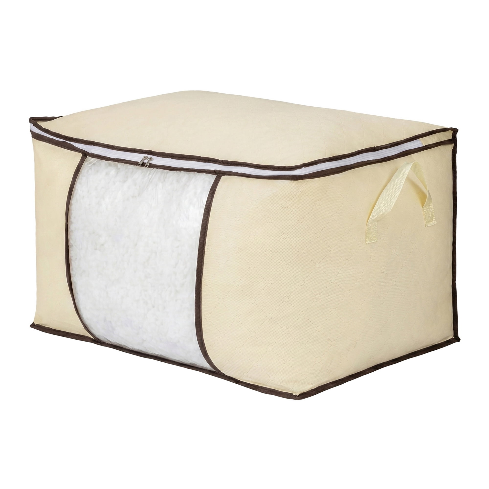 Unique Bargains Moistureproof Storage Sack Portable Side Carry Bag Beige 23.6"x15.7"x13.8"