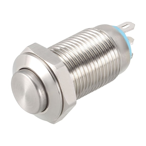 Unique Bargains Momentary Metal Push Button Switch 10mm Mounting Dia 1NO 1NC COM DC 30V 24 x 13.5mm