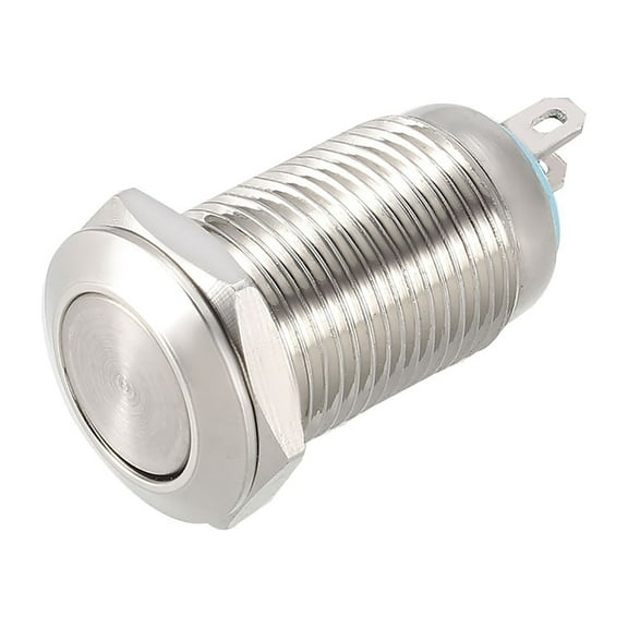 Unique Bargains Momentary Metal Push Button Switch 10mm Mounting Dia 1NO 1NC COM DC 30V
