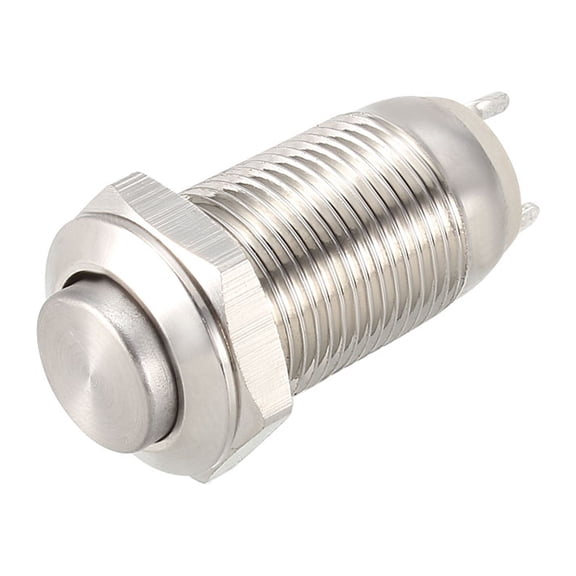 Unique Bargains Momentary Metal Push Button Switch 10mm Mounting Dia 1NO 250V 3A