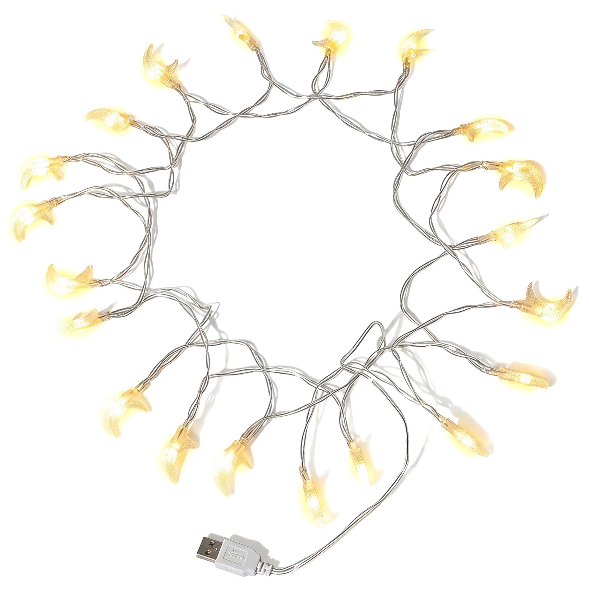 Unique Bargains Moon Fairy Lights for Decor 9.8 ft Warm White USB Powered