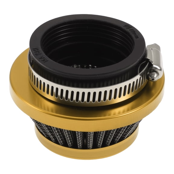 Unique Bargains Motorcycle Air Filter Universal 42mm Air Intake Cleaner Mesh Rubber Metal Air Filter Replacement for Dirt Pit Bike ATV Scooter Moped Go Kart Gold Tone