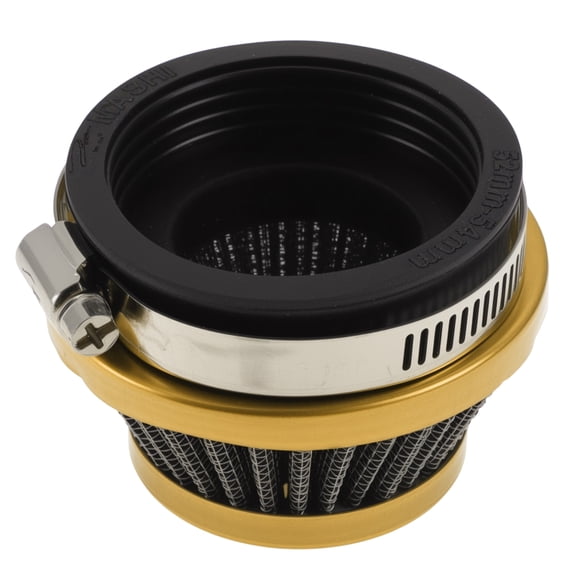 Unique Bargains Motorcycle Air Filter Universal 54mm Air Intake Cleaner Mesh Rubber Metal Air Filter Replacement for Dirt Pit Bike ATV Scooter Moped Go Kart Gold Tone