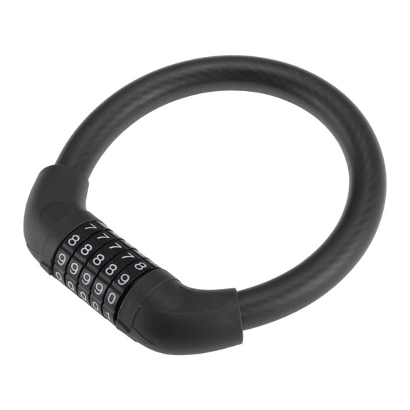 Unique Bargains Motorcycle Anti-Theft Lock Zinc Alloy Black Mini Combination Lock Head, for Motorcycle Scooter, Durable Anti-Picking Design, Circular, Irregular, 1 Pcs