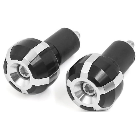 Unique Bargains Motorcycle Black Silver Tone Brake Clutch Handle Bar Grip End Plug Cap 2 Pcs