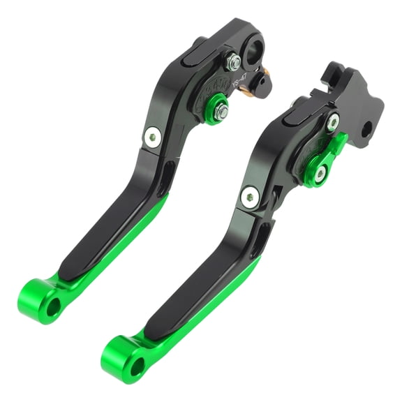 Unique Bargains Motorcycle Brake Clutch Levers for Ducati Monster 821 Dark 14-17 6 Adjustable Gears 90 Degree Foldable Aluminum Alloy Black Handle Green End 1 Pair