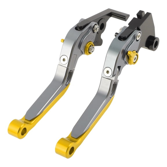 Unique Bargains Motorcycle Brake Clutch Levers for Kawasaki Ninja 500 Z500 24-25 6-Speed Adjustable 90 Foldable Aluminum Alloy Titanium Handle Gold Tone End 1 Pair