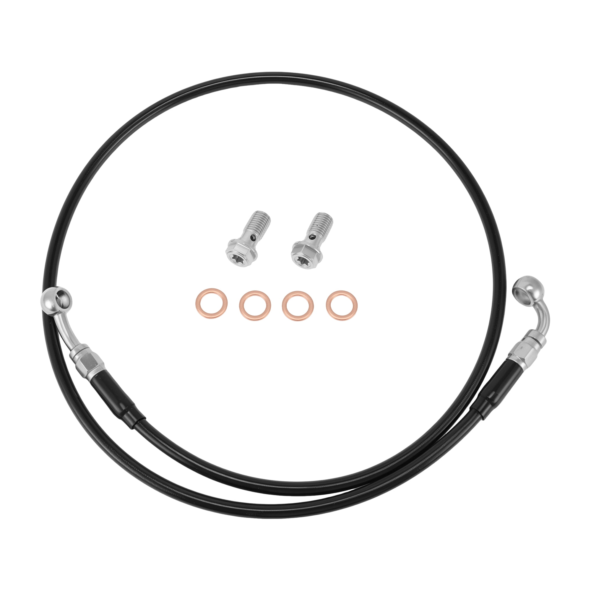 Unique Bargains Motorcycle Brake Clutch Oil Hose Line Kit for Handlebar 44" Silver