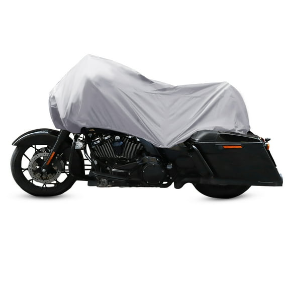 Unique Bargains 210T Motorcycle Half Cover Outdoor Waterproof Rain Dust UV Protection Silver Tone XL
