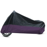 Unique Bargains Motorcycle Cover Motorbike Cover Scooter Waterproof Outdoor Protection 180T XXL Black Purple