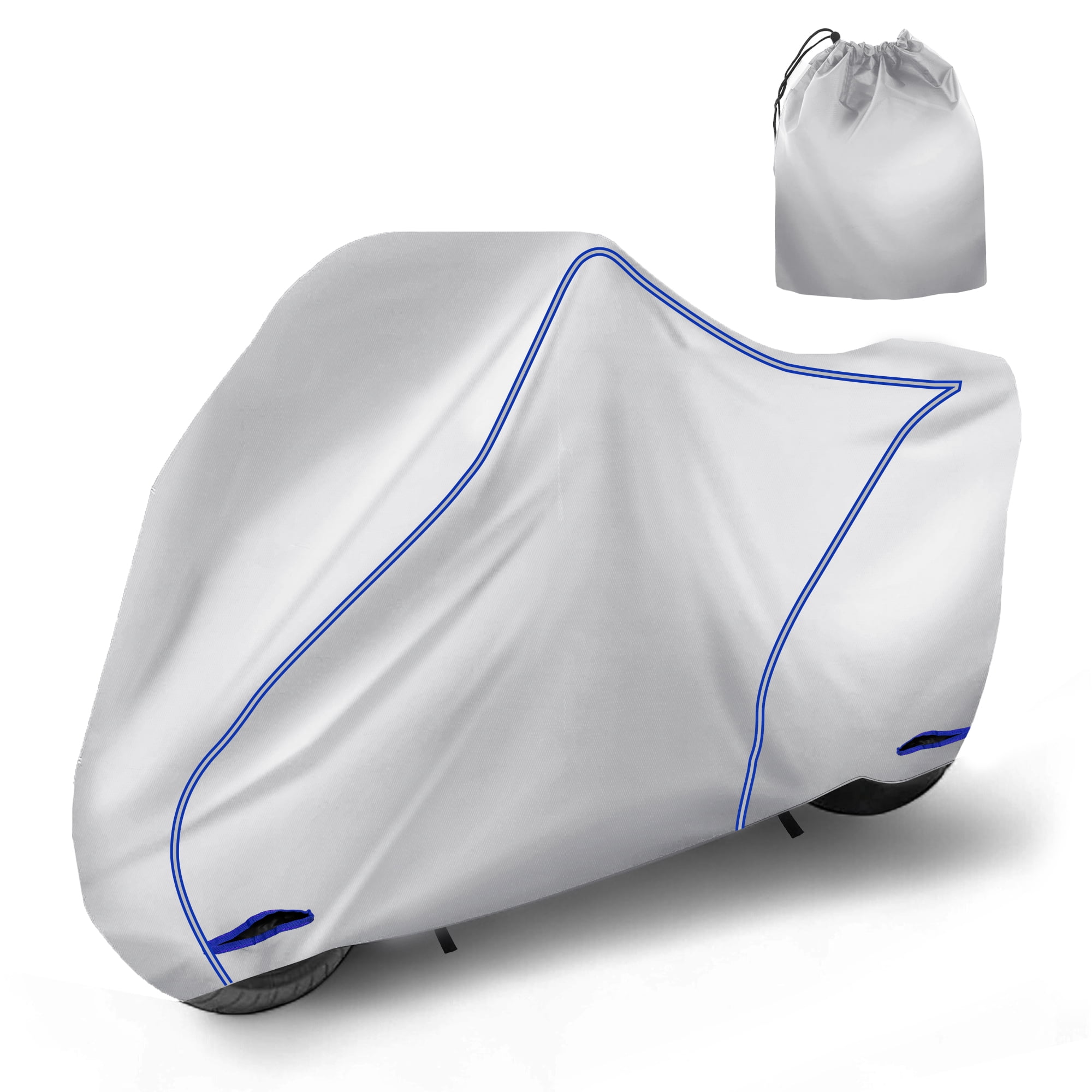 Unique Bargains Motorcycle Cover Rain Dust Protector Scooter Cover 108.3"x 41.3"x 49.2"