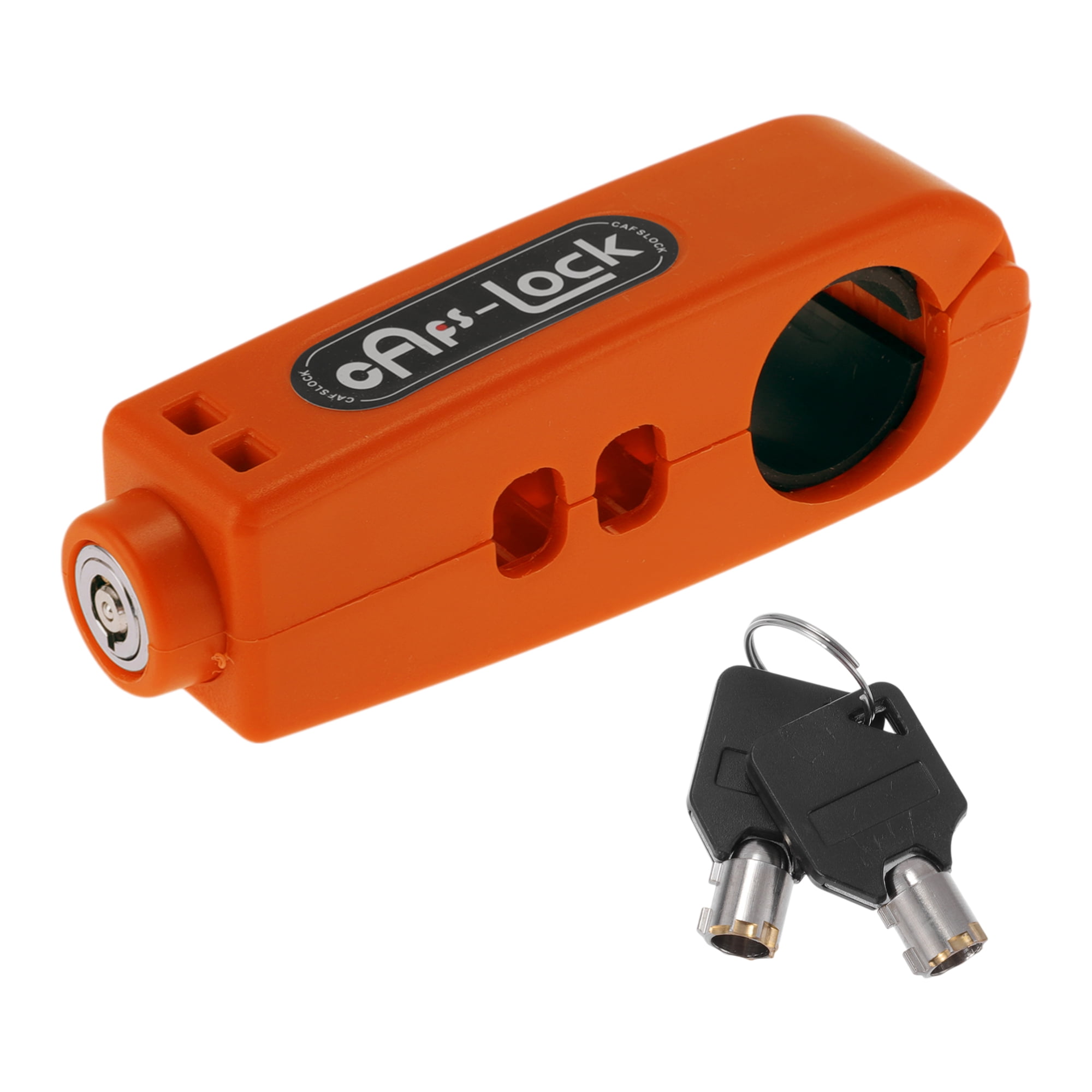 Unique Bargains Motorcycle Handlebar Lock Universal Scooter Bike Handlebar  Throttle Grip Orange Round Front Brake and Clutch Locks Anti-Theft Pcs
