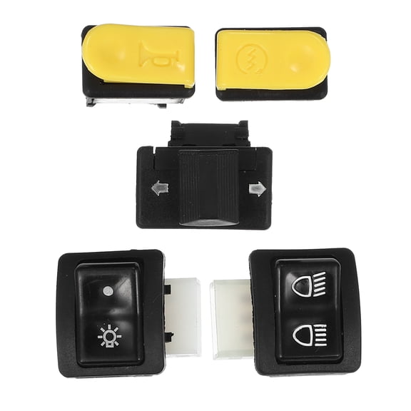 Unique Bargains Motorcycle Handlebar Switches Hight Low Beam Turn Signal Lamp Set for Honda DIO 50 Black Yellow 1 Set