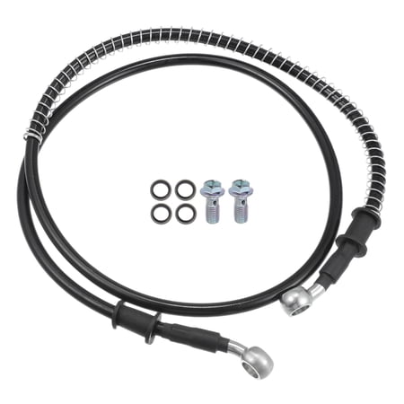 Unique Bargains Motorcycle Hydraulic Brake Line Oil Hose Pipe with Spring Protection for ATV Motorcycle 110cm 1 Set