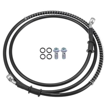 Unique Bargains Motorcycle Hydraulic Brake Line Oil Hose Pipe with Spring Protection for ATV Motorcycle 150cm 1 Set