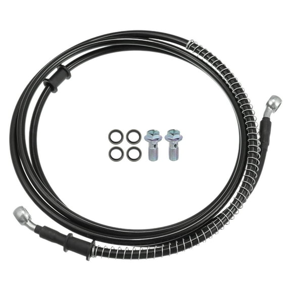 Unique Bargains Motorcycle Hydraulic Brake Line Oil Hose Pipe with Spring Protection for ATV Motorcycle 220cm 1 Set