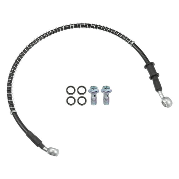 Unique Bargains Motorcycle Hydraulic Brake Line Oil Hose Pipe with Spring Protection for ATV Motorcycle 50cm 1 Set