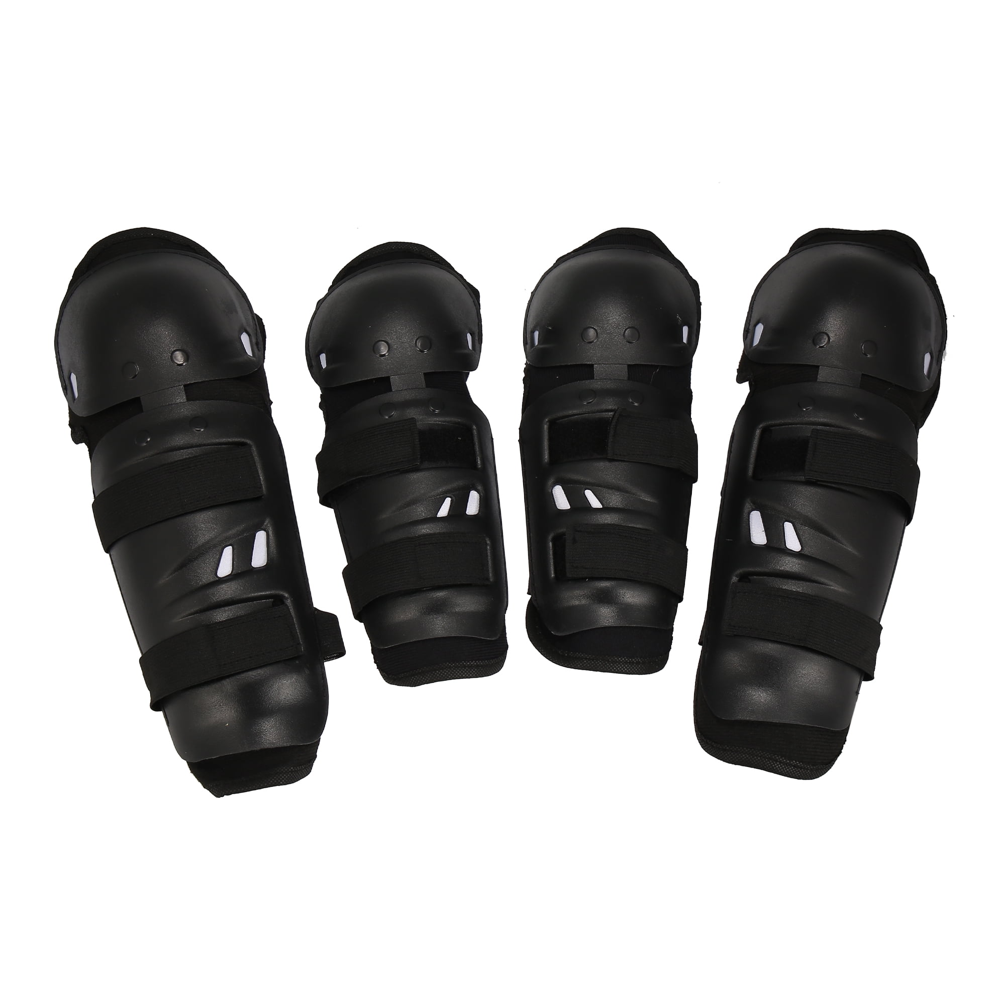 Unique Bargains Motorcycle Knee Elbow Pads with Adjustable Strap for Adults 4pcs