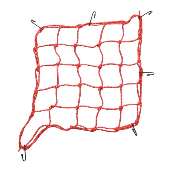 Unique Bargains Motorcycle Luggage Cargo Net 40x40cm Bungee Cargo Net Red 1pcs