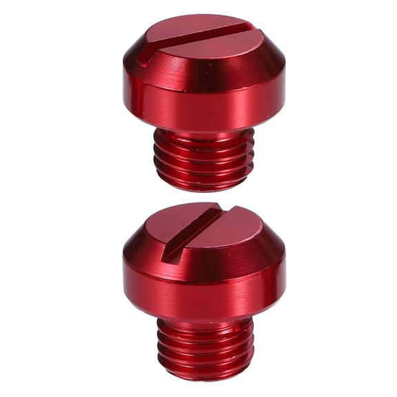 Unique Bargains Motorcycle Rear View Mirror Hole Plug Screws Regular Reverse M10x1.25 Screw Bolts Red 2 Pcs