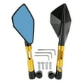 thumbnail image 1 of Unique Bargains Motorcycle Rear View Mirrors Bar End Side Mirrors Mount Adjustable Aluminum Alloy 1 Set Black Gold Tone M8/M10 Prismatic Shape, 1 of 7
