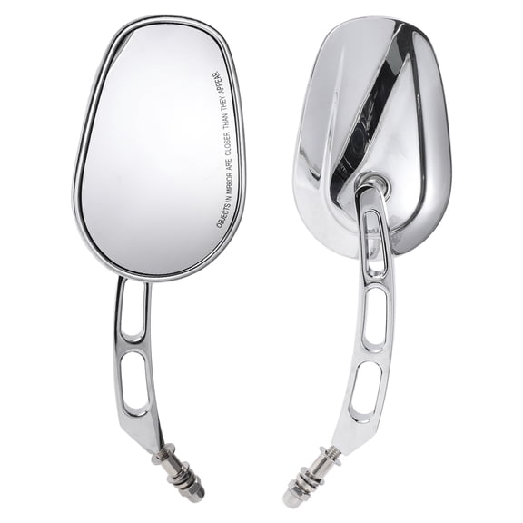 Unique Bargains Motorcycle Rear View Mirrors Front Side Mirrors Mount for Harley Dyna Road King Softail Sportster 1200 883 Aluminum Chrome Silver Tone Adjustable