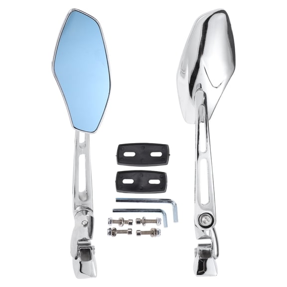 Unique Bargains Motorcycle Rear View Mirrors Front Side Mirrors Mount for Suzuki GSXR 600 750 1000 Aluminum Plastic Chrome Silver Tone Adjustable