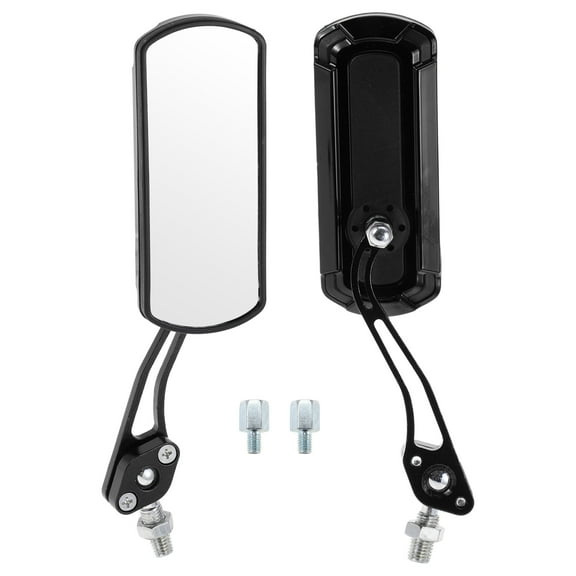 Unique Bargains Motorcycle Rear View Mirrors Handlebar Mirrors Aluminum Alloy Plastic Black Adjustable M8/M10 Square Shape