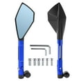 thumbnail image 1 of Unique Bargains Motorcycle Rear View Mirrors Side Rearview Mirror Adjustable Aluminum Alloy 1 Set Black Blue M8/M10 Prismatic Shape, 1 of 7