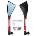 thumbnail image 1 of Unique Bargains Motorcycle Rear View Mirrors Side Rearview Mirror Adjustable Aluminum Alloy 1 Set Black Red M8/M10 Triangle Shape, 1 of 7