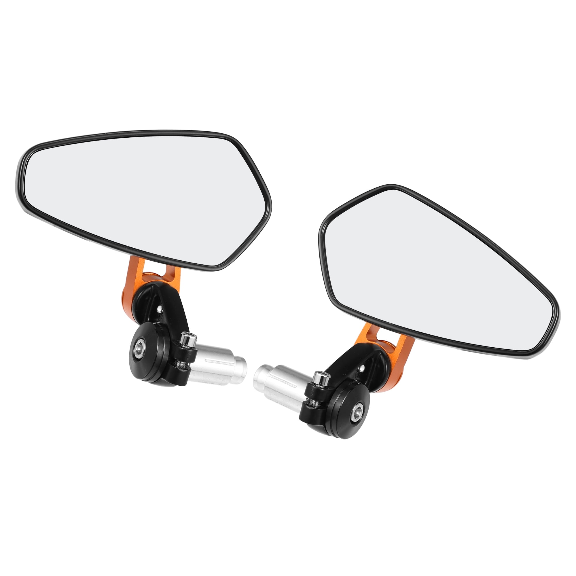 Unique Bargains Motorcycle Rear View Side Mirror Anti Glare Glass Universal Rearview Mirror Black Orange 1 Pair