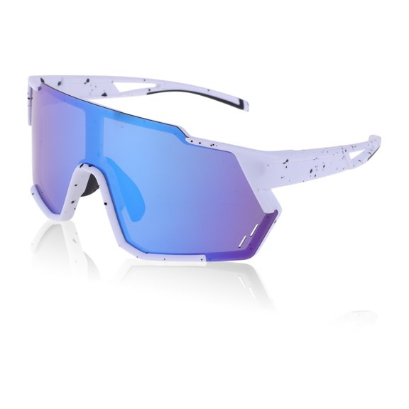 Unique Bargains Motorcycle Riding Goggles Blue White with Black Spots Tri-Acetyl Cellulos UV400