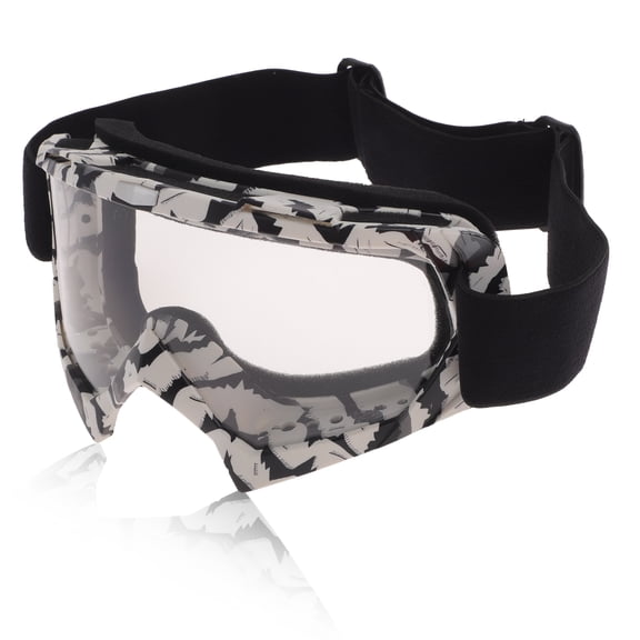 Unique Bargains Motorcycle Riding Goggles Cycling Sunglasses Clear Lens White Frame