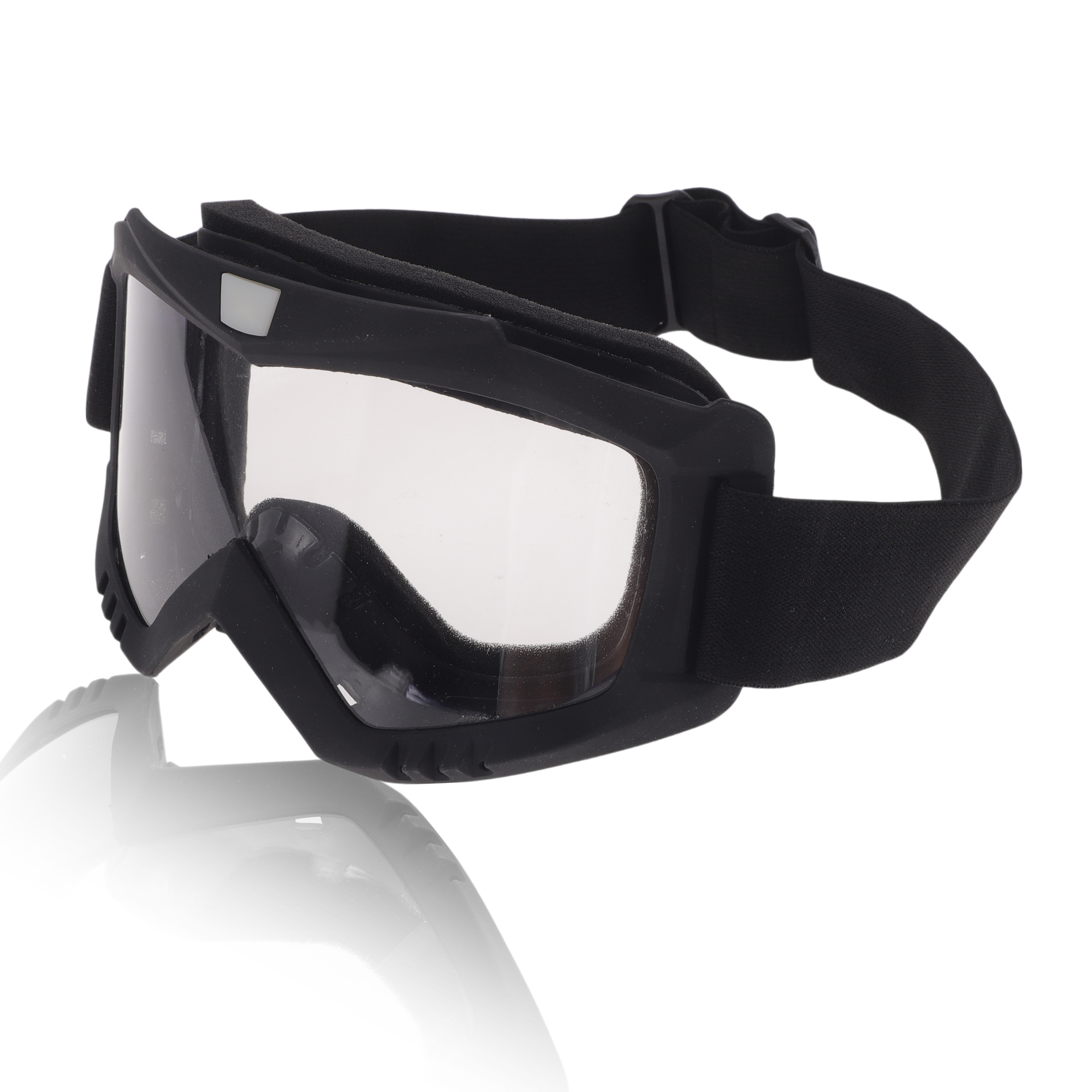 Unique Bargains Motorcycle Riding Goggles PC Cycling Sunglasses Clear Lens Black Frame
