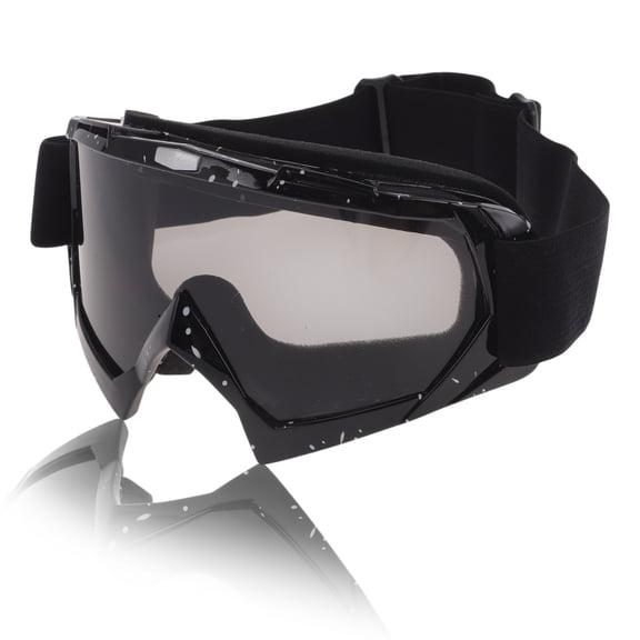 Unique Bargains Motorcycle Riding Goggles PC Cycling Sunglasses Gray Lens Black White Frame