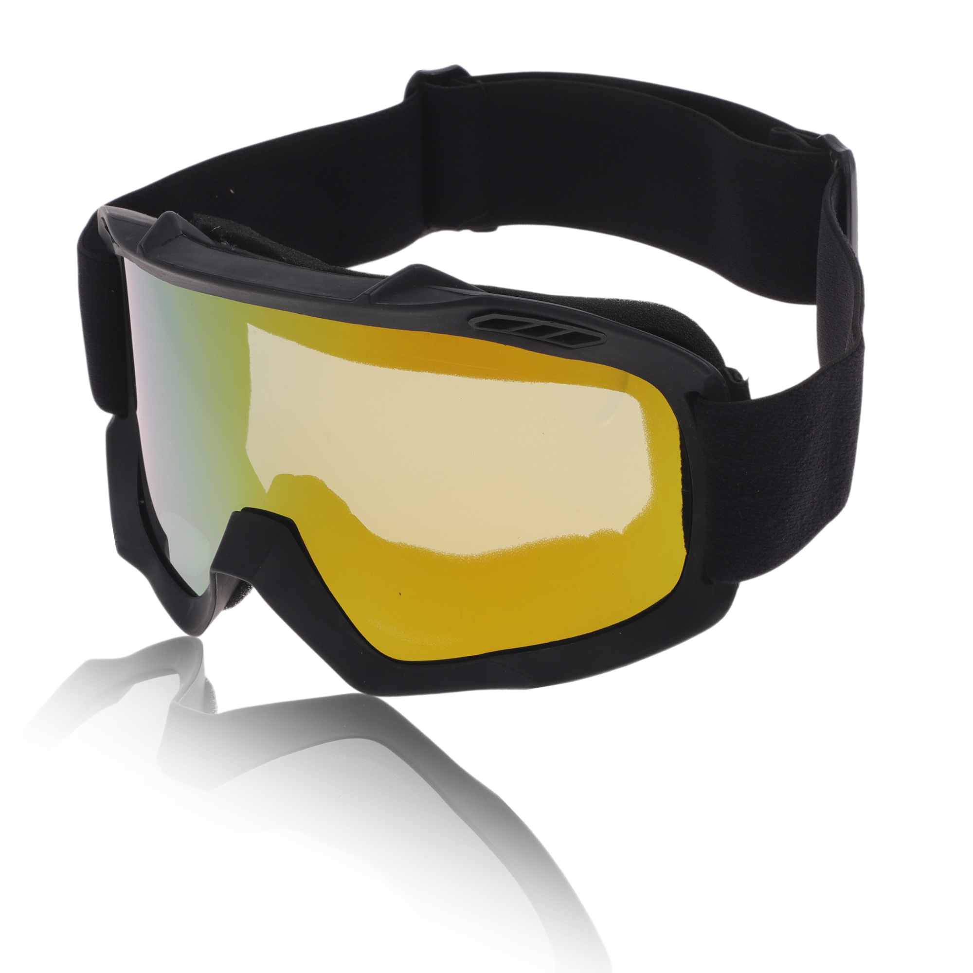 Unique Bargains Motorcycle Riding Goggles PC Cycling Sunglasses Yellow Lens Black Frame