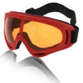 thumbnail image 1 of Unique Bargains Motorcycle Riding Goggles PC PU Cycling Sunglasses Orange Lens Red Frame, 1 of 6
