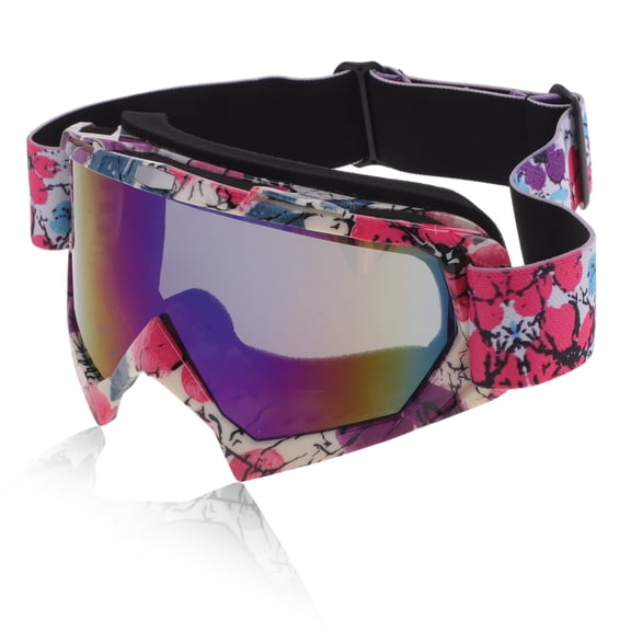 Unique Bargains Motorcycle Riding Goggles PC TPU Cycling Sunglasses Blue Purple Lens Pink Purple White Blue Frame
