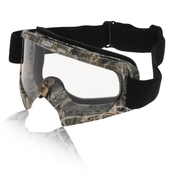 Unique Bargains Motorcycle Riding Goggles PC TPU Cycling Sunglasses Clear Lens Camouflage Frame