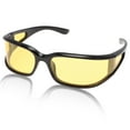 thumbnail image 1 of Unique Bargains Motorcycle Riding Goggles Tri-acetel Cellulose PC UV400 Cycling Sunglasses Yellow Lens Black Frame, 1 of 6
